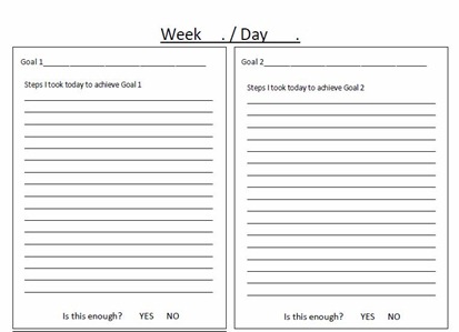 day goal sheet day goal sheet