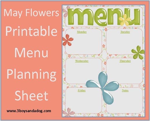 Where can you find menu planning printables?