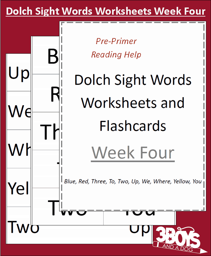 Dolch Words  Four dolch Sight Worksheets: words Week sight reading worksheets