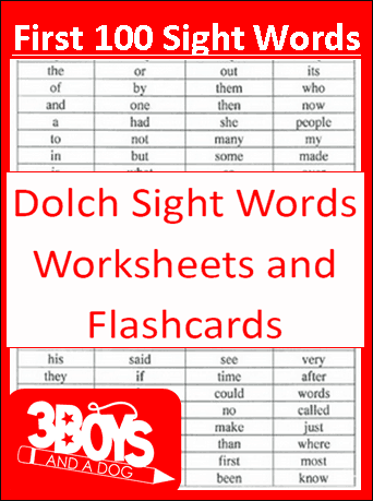 First 100 Sight Words First 100 Dolch Sight Words Printables!