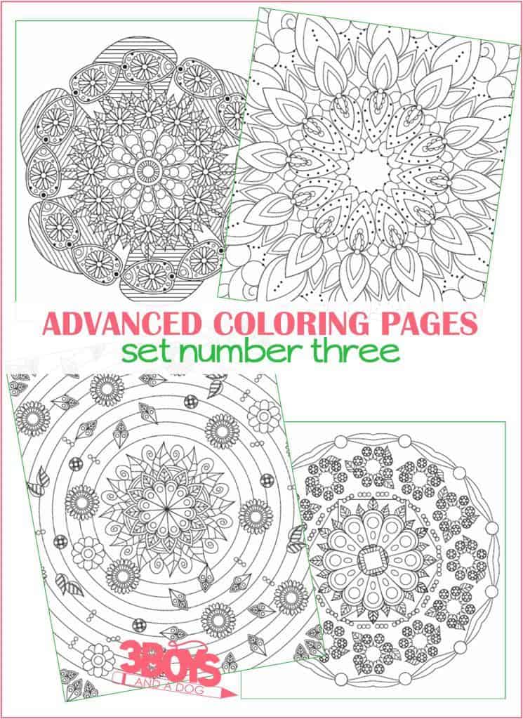Advanced Coloring Pages for Moms and Teens - set 3