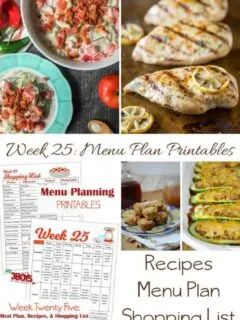 Week Twenty Five_ Menu Plan Printables
