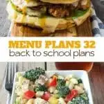 menu plans 32 . back to school plans