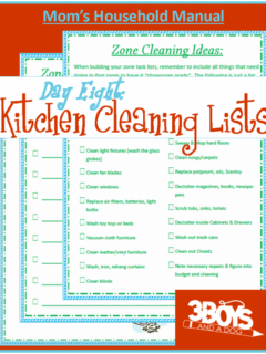 home cleaning lists for Mom