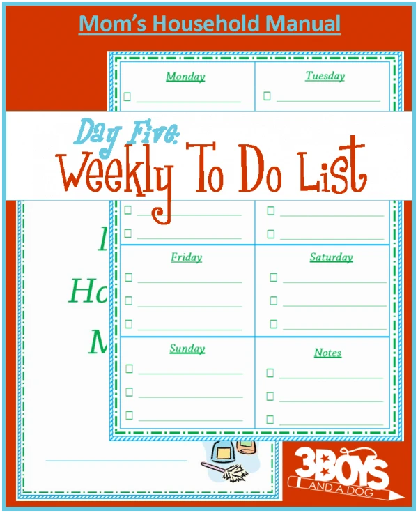 Weekly Master To Do List Printable and Suggestions