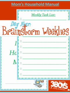 Mom's Manual Day Four: Brainstorm Weekly Tasks