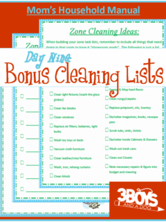 Cleaning lists for playroom, living room, office, laundry room, and more