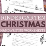 printable worksheets for kindergarten kids in a christmas handwriting theme