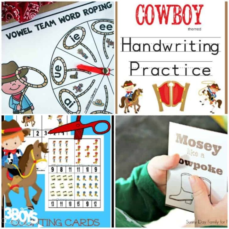 Cowboy Themed Learning Printables - 3 Boys and a Dog