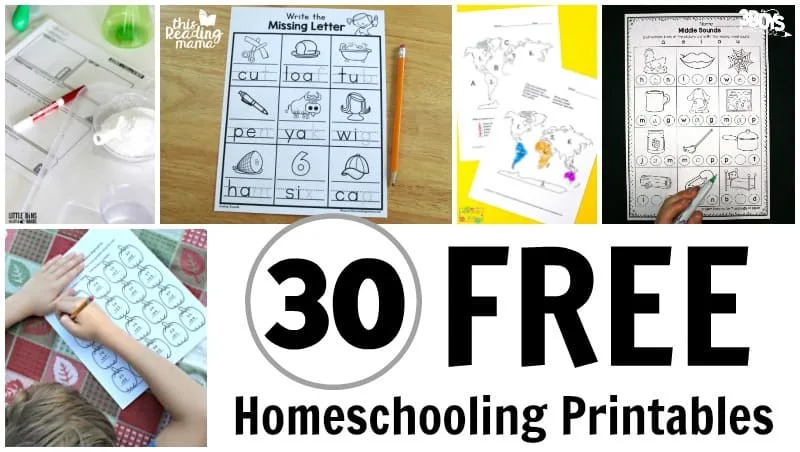 30 Printable Homeschool Freebies