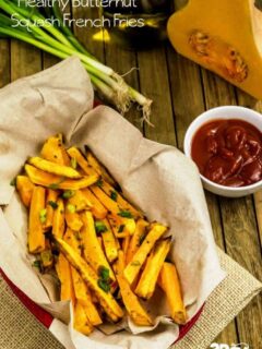 If you are a french fry junkie like me, you will need to supplement your greasy craving for a healthier version of fries!  This is where these delicious and Healthy Butternut Squash Fries come in!