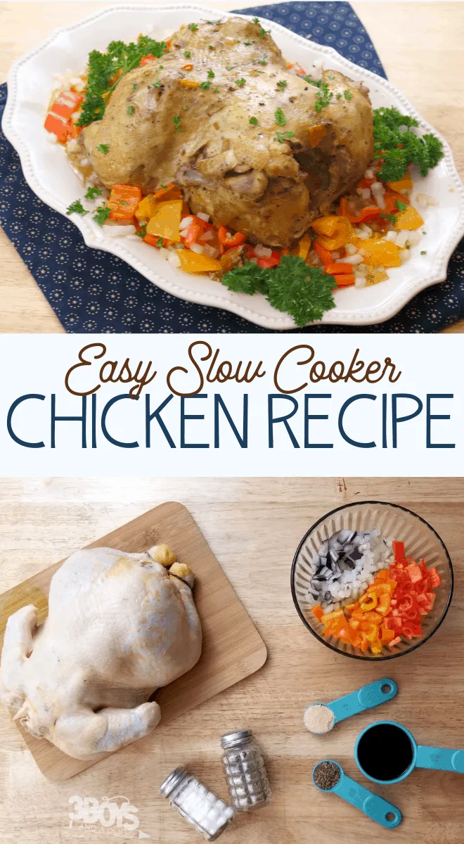 whole fryer chicken recipe in the slow cooker
