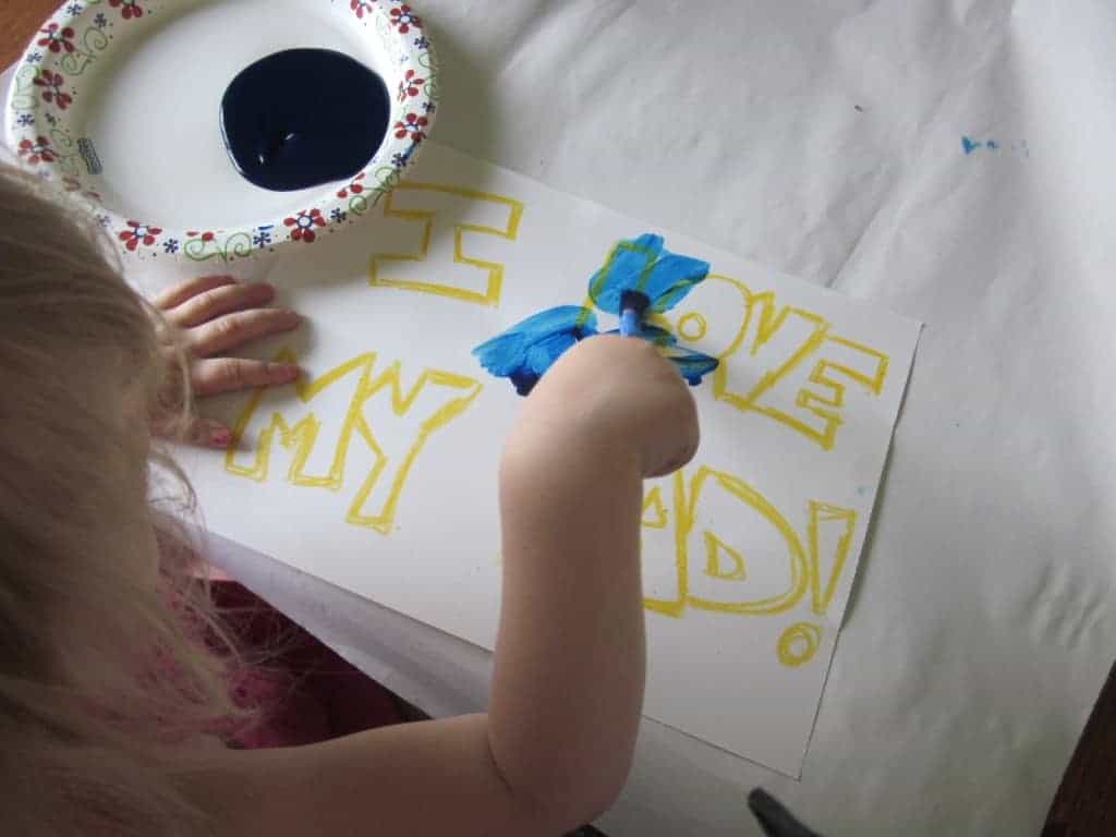 Finger Painting Idea - Father's Day Crafts for Toddlers &amp; Preschoolers