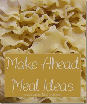 Makes ahead meals save time and money!
