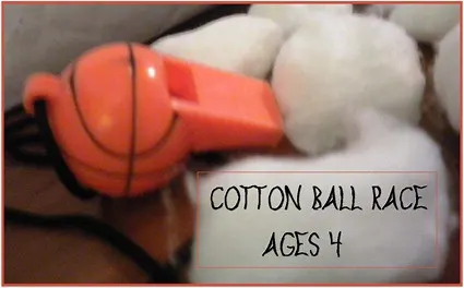 Child Development Cotton Ball Race