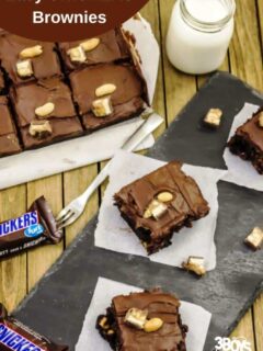 Easy SNICKERS Brownies from boxed mix