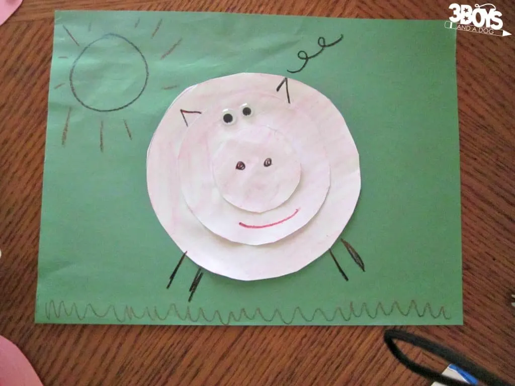 Circle Pig Craft for Kids