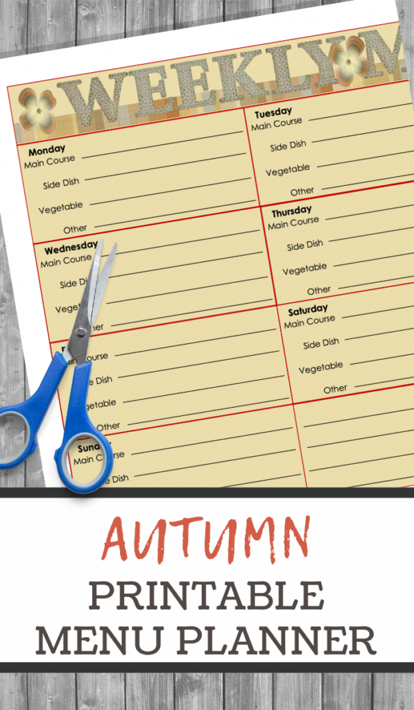 Free Fall Weekly Meal Planner