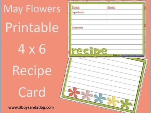 Image for May Flowers: Free Printable 4x6 Recipe Card (Menu Plan Monday)