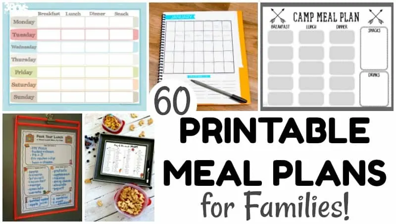 Printable Meal Plans for Families
