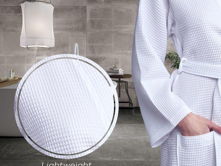 Image for Lightweight Cotton Waffle Robe for Women