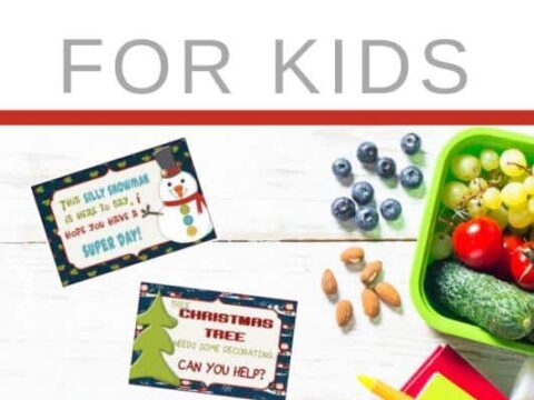 free printable Christmas lunchbox notes for children