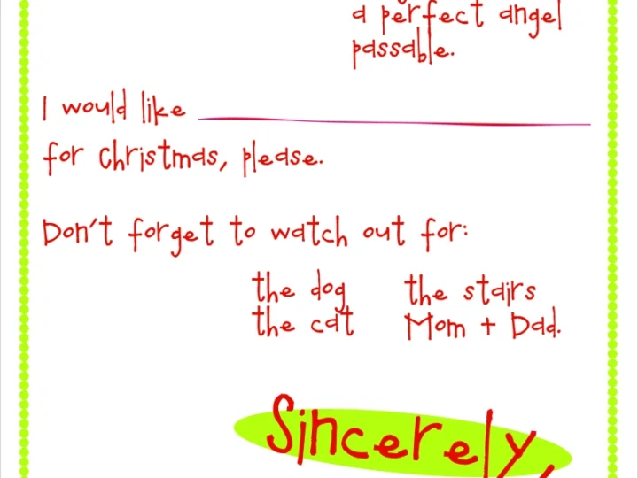 Image for Free Printable: Letter to Santa!