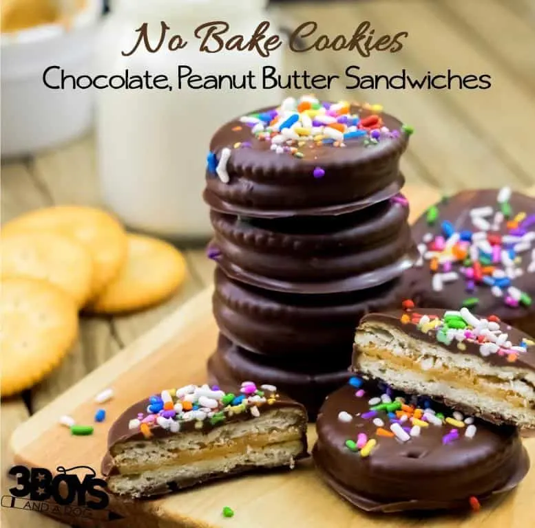 No Bake Chocolate Peanut Butter Sandwich Cookie Recipe