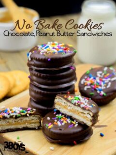 No Bake Chocolate Peanut Butter Sandwich Cookies