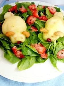 Easter Pear Spinach Salad - with Bunnies