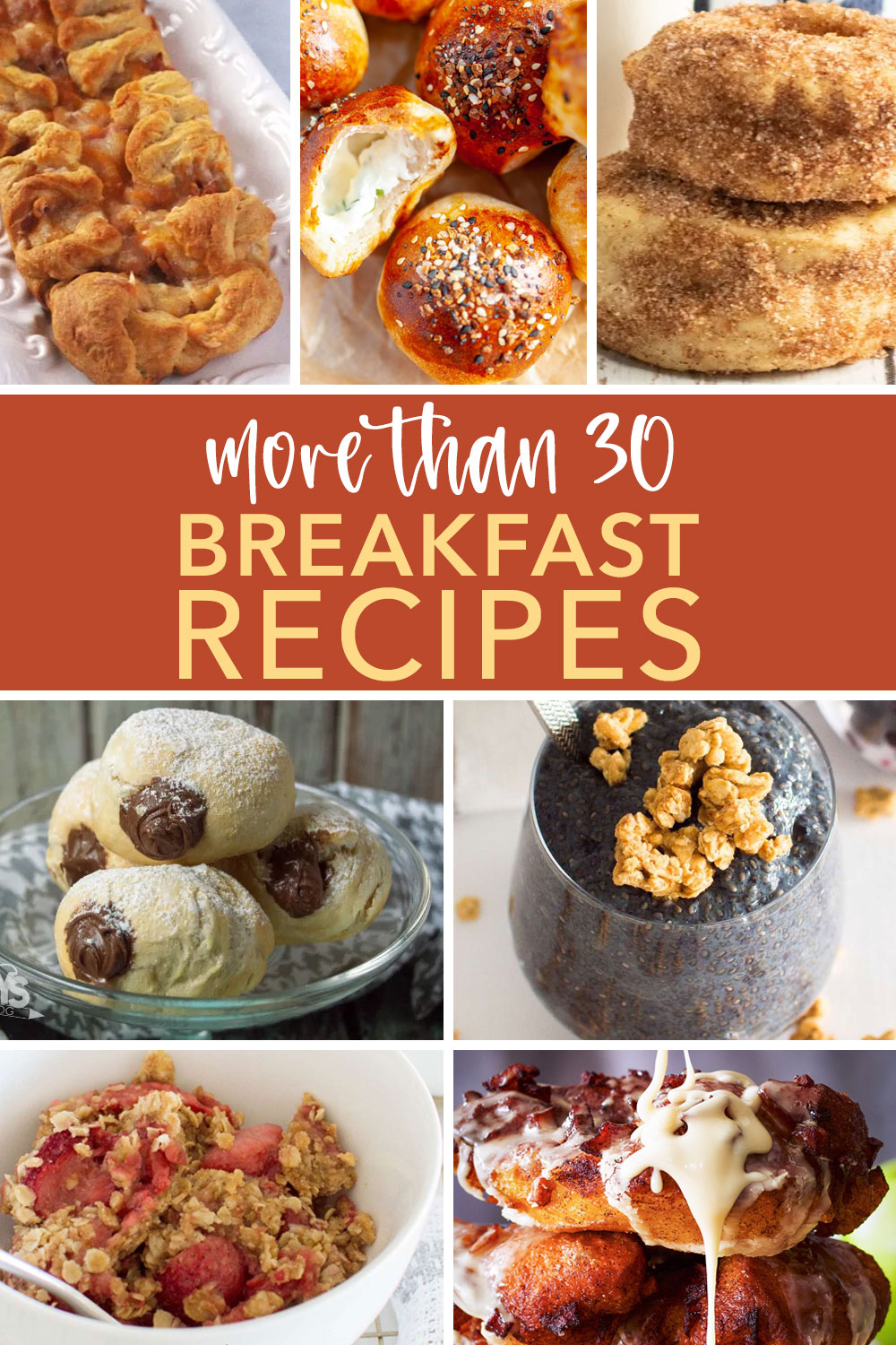 pin image that reads more than 30 breakfast recipes 