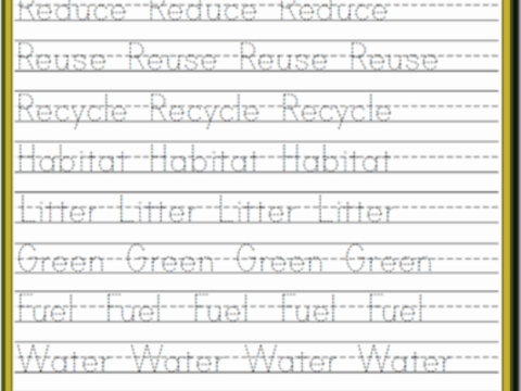 Earth Day Print Handwriting Worksheets