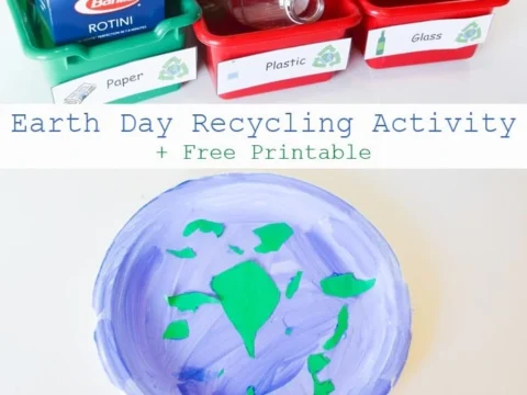 Image for Earth Day Recycling Activities for Kids + Free Printable
