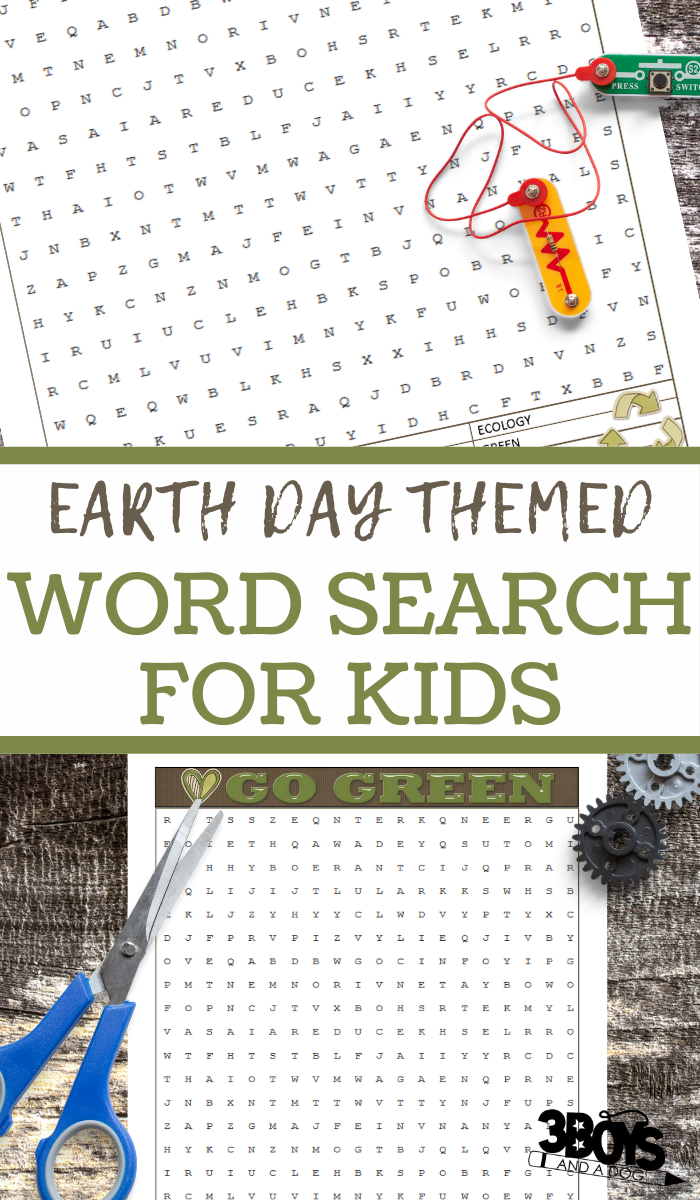 earth day word search printable worksheet