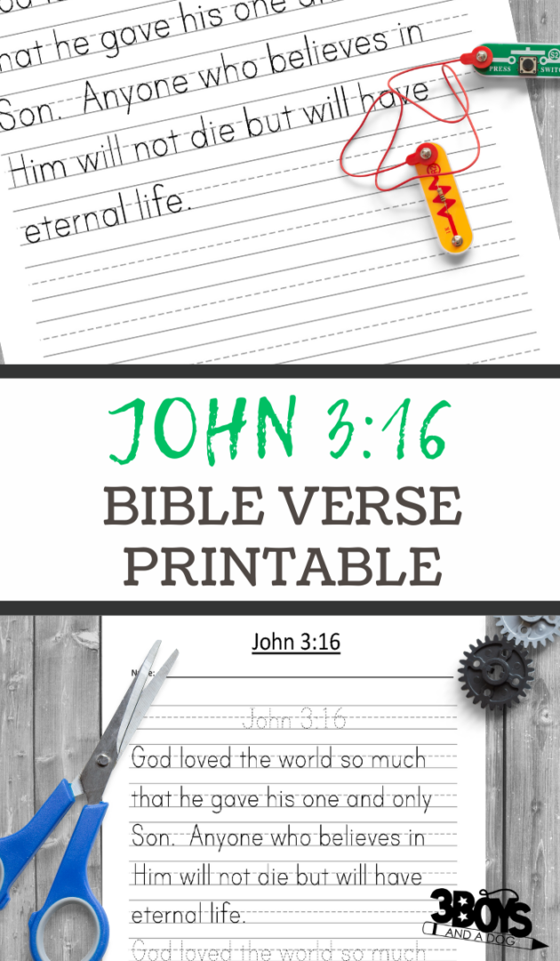 John 3:16 Free Printable Handwriting Worksheet