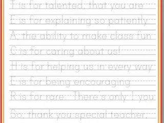 Image for FREE:  Teacher Appreciation Poem Handwriting