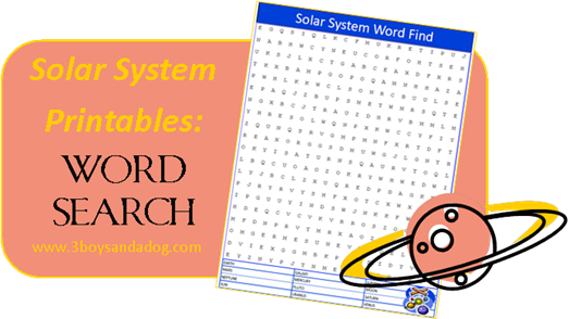 Planets Word Search