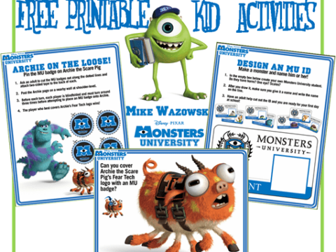 Image for FREE: Printable Monsters University Activities