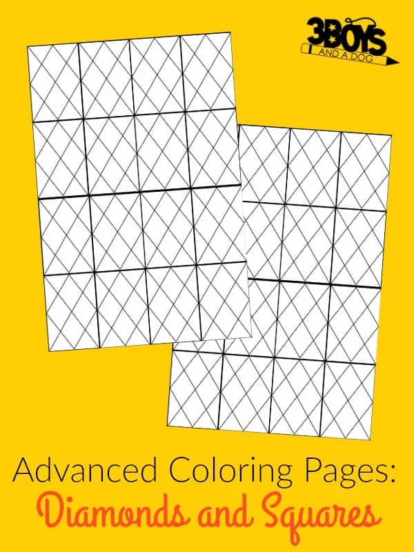 Advanced Coloring Pages Diamonds and Squares