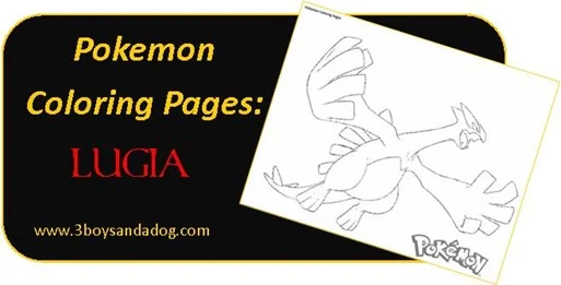 Lugia Pokemon Coloring Pages for Boys