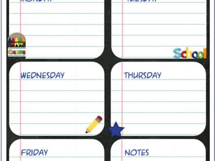 Back to School Menu Planning Printable