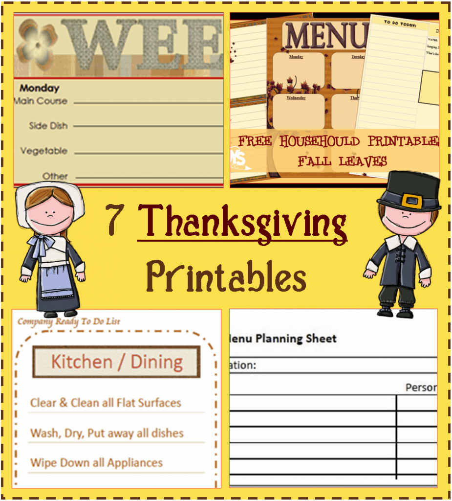 7 thanksgiving household printables