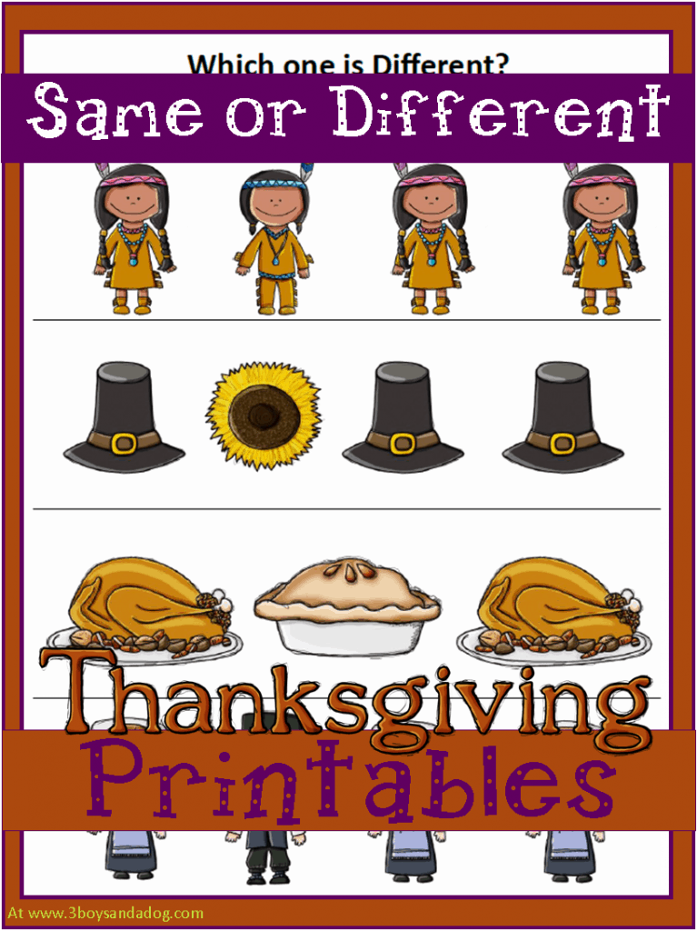 Free Thanksgiving Worksheets