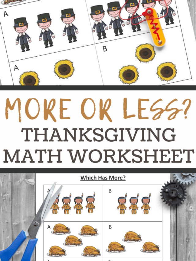 Thanksgiving Greater Than Less Than Worksheets Story
