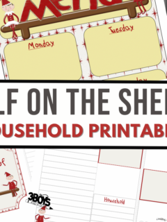 feature image that reads elf on the shelf household printables