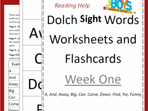 Dolch Sight Words Week 1