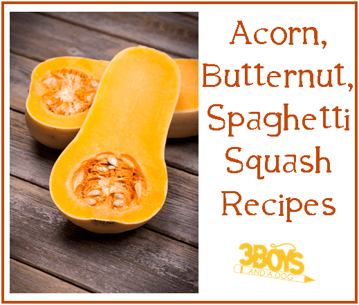 acorn, butternut, spaghetti squash recipes