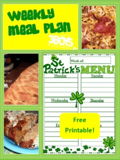 Free Saint Patrick's Day Menu Planning Printable plus my weekly menu with recipes!