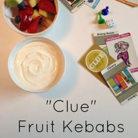 Clue Fruit Kebabs with Yogurt Dip
