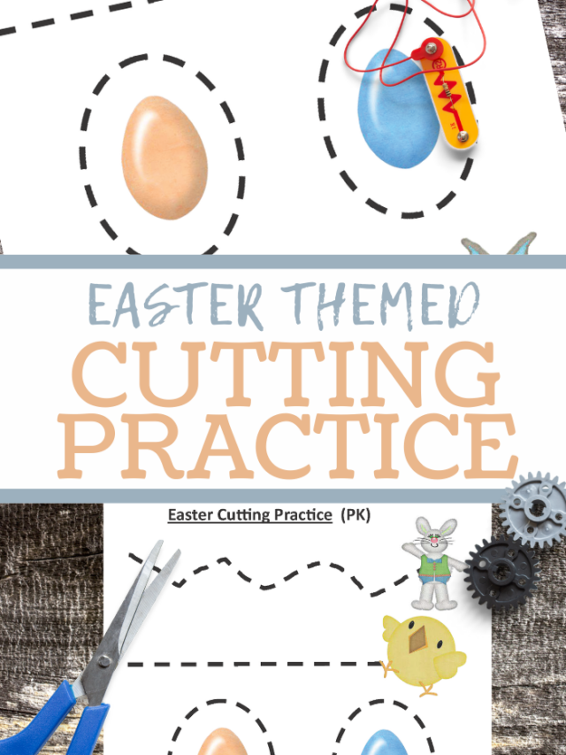 Printable Easter Worksheets: Preschool Cutting Practice